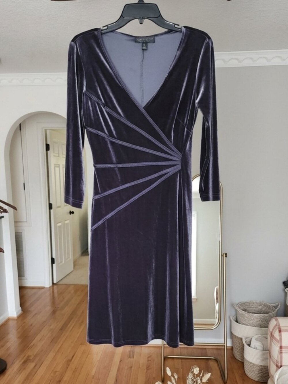 Connected Apparel suede navy Gothic holiday dress